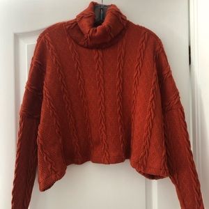 Batwing crop knit sweater size XS